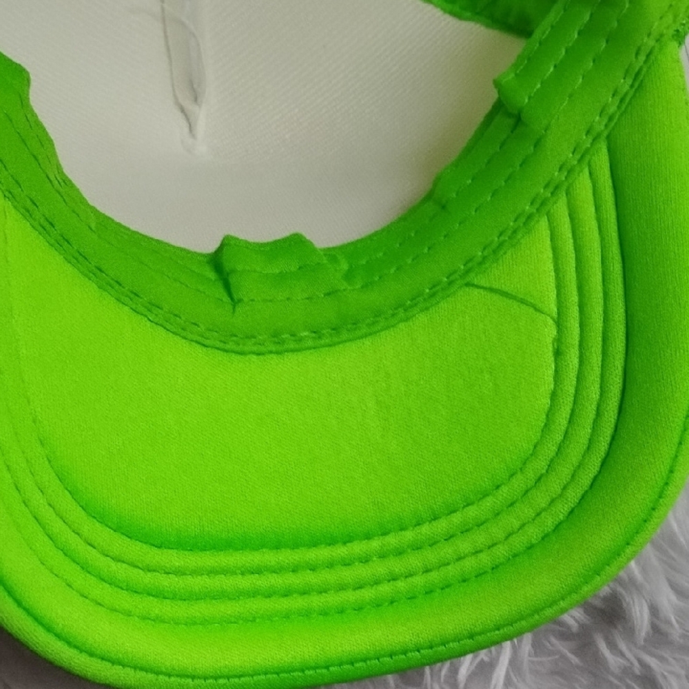 *NWOT Neon Green Pink & White "Good Days Ahead" Fun Summer Retro Trucker Hat - Picture 8 of 10